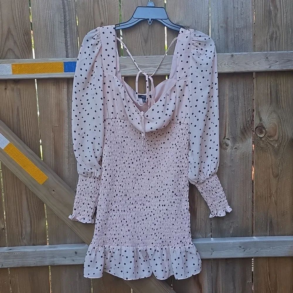 Forever 21 Pink Dress with Black Dots